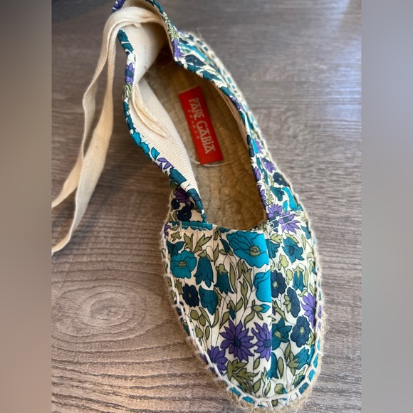 Pare Gabia Espadrille Wedge with Lace-up - Liberty London Floral Print - Size 7 - Picture 3 of 8